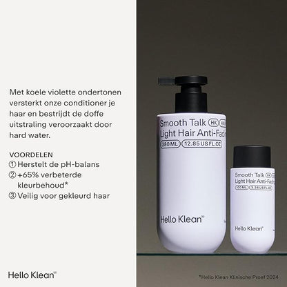 Smooth Talk Light Hair Anti-Fading Conditioner - Hydrates & Repairs to Reverse Damage Caused by Hard Water - Prevent Color Fade & Protect Against Yellow Tones - With UV Protection
