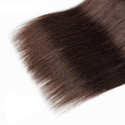 Brown Human Hair Bundles Dark Brown Straight Bundles 16 18 20 Inch Niegmeag Double Weft Color 4 Bundle Peruvian Virgin Remy Hair Extensions 150g
