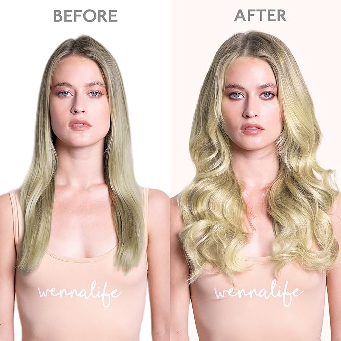 WENNALIFE Seamless Clip In Hair Extensions, 18 Inch 7pcs 130g Ombre Ash Blonde to Golden Blonde Balayage Platinum Blonde Hair Extensions Clip In Invisible PU Weft Real Human Hair Extensions Clip In