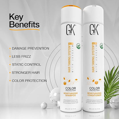 GK Hair Color Protection Moisturizing Shampoo and Conditioner Set for Color Treated Hairs, Sulfate, Paraben, and Dye Free, with Naturally Derived Clean Ingredients (10.1 Fl Oz x 2)