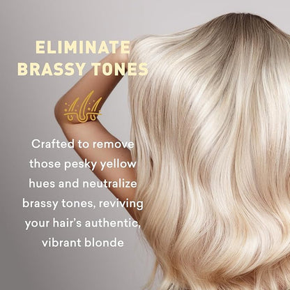 Just Nutritive Shampoo For Blonde Natural & Color-Treated Hair, Neutralize Brassy Tones, No Purple or Blue Shampoo, Paraben Free, Phthalate Free, Silicone Free, 8 oz. Bottle