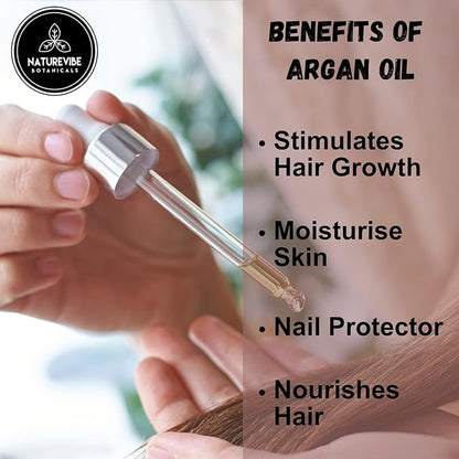 Naturevibe Botanicals Argan Oil 32 Fl oz – Cold Pressed, Unrefined, Pure Moroccan Argan Oil for Hair, Skin, Face & Massage – Natural Carrier Oil for DIY Beauty & Aromatherapy