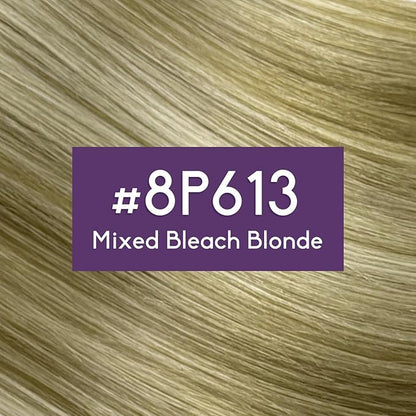 Blonde Clip in Hair Extensions Real Human Hair 8pcs Per Set with Double Weft 100% Seamless Blonde Hair Extensions for Women #8p613 Mixed Bleach Blonde 22inch 110g/4oz