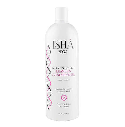 Keratin Treatment System Leave In conditioner - Sulfate Free - Daily Treatment For Instant Damage Control - Provides Volume and Detangles - Coconut and Argan Oil Infused (32 Fl oz.)