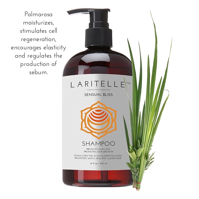 Organic Shampoo 17.5 oz. Argan Oil, Rosemary, Palmarosa. Promotes Hair Growth, Prevents Hair Loss. GF