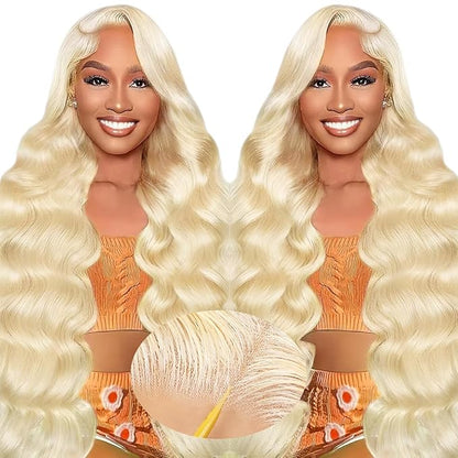 613 Lace Front Wig Human Hair 200% Density Blonde Glueless Wigs Human Hair Pre Plucked Pre Cut 7x5 Hd Closure Wear And Go Wig Blonde Wig Human Hair Body Wave For Women 26 Inch
