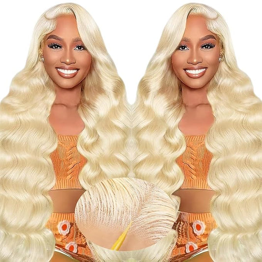 613 Lace Front Wig Human Hair 200% Density Blonde Glueless Wigs Human Hair Pre Plucked Pre Cut 7x5 Hd Closure Wear And Go Wig Blonde Wig Human Hair Body Wave For Women 26 Inch