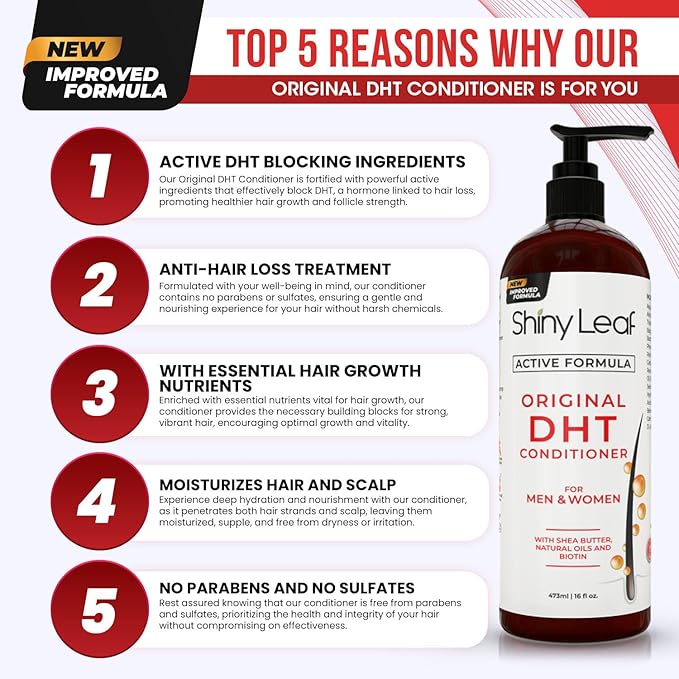 DHT Blocker Conditioner with Rosemary Leaf Oil for Hair Growth, Softer & Smoother Hair, Paraben & Sulfate Free, 16 oz