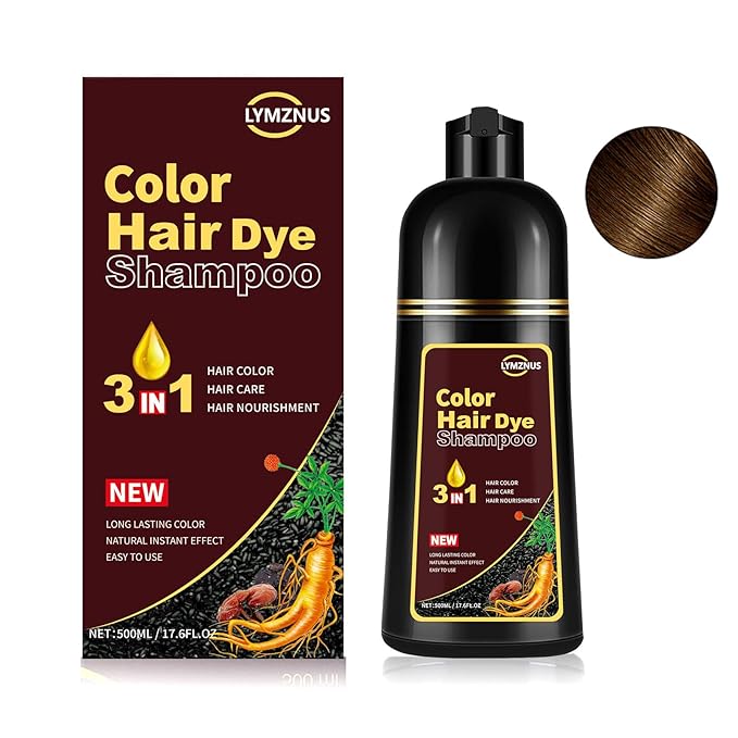 Instant Coffee Hair Dye Shampoo - 3 in 1, Hair Color Shampoo for Women & Men, Long Lasting,Light Brown Shampoo Para Pintar El Cabello, Easy to Apply at Home 500ML