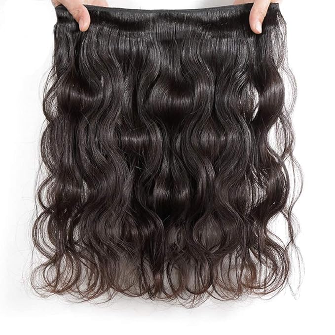 Body Wave Bundles Human Hair Natural Black Bundles 26 26 26 Inch Niegmeag Double Weft Peruvian Virgin Remy Color 1B Body Wave Bundle Natural Black Color