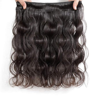 Body Wave Bundles Human Hair Natural Black Bundles 26 26 26 Inch Niegmeag Double Weft Peruvian Virgin Remy Color 1B Body Wave Bundle Natural Black Color