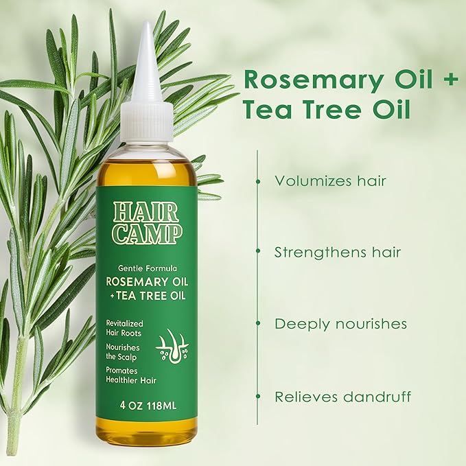 Hair Camp Oil for Hair Growth, with Black Seed Extract + Rosemary, Infused with Tea Tree Oil for Strengthening, Soothing, Moisturizing & Healthier Hair, 120ml (1)