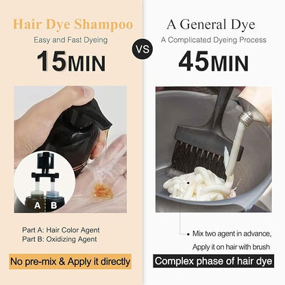 Silver Gray Hair Dye Shampoo, Instant Hair Color Shampoo, Colors in Minutes, Long Lasting Silver Hair Dye, Champu Para Canas