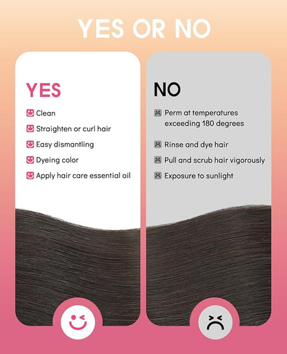 Youngsmile Clip in Hair Extensions,Human Hair Clip in Extensions, Double Weft Thick End, Soft Silk Straight Natural Human Hair Easy to Install 22 Inch 120g 7 pieces Darkest Brown (CLIP#2-22Inch)