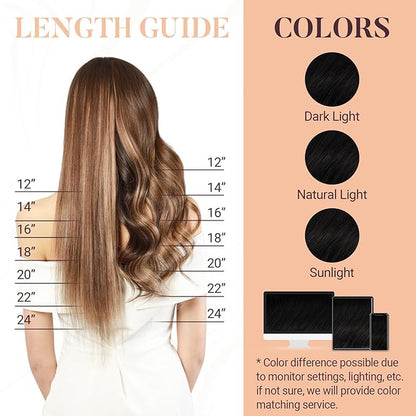 MAXITA Microlink Hair Extensions Human Hair Natural Black Micro Bead Hair Extensions Virgin Human Hair, 50g/50 Strands/Pack, 22 In
