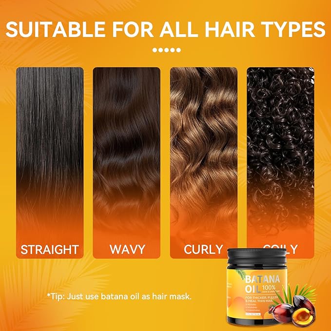 Batana Oil for Hair Growth - Unrefined Natural Botana Oil Paste Restores Thin Damaged Hair and Scalp with Nourishment, Organic Raw Botana Hair Mask for Women & Men Fits All Hair Type (4oz)