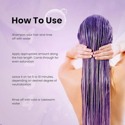 Luxx Violet Deep Conditioning Hair Mask by Moehair USA, Inc - Hydrating Purple Hair Mask for Color-Treated Hair, 8 Fl. Oz - Neutralizes Yellow Tones & Brassiness, Vegan, Paraben & Sulfate-Free