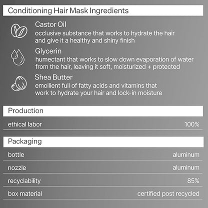 ACT+ ACRE Restorative Conditioning Hair Mask - Cold Processed Hair Treatment for Hydrating Dry and Damaged Hair - Moisturizing Silicone Free Hair Masks (4 Fluid Ounces)