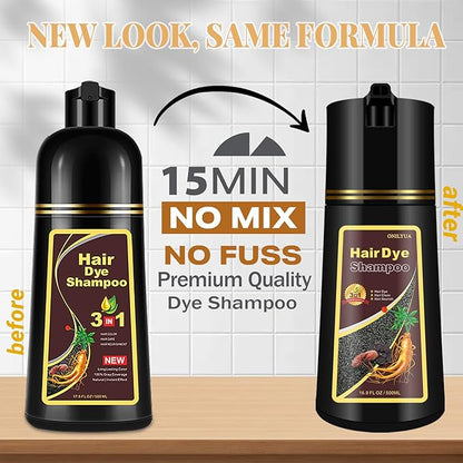 Deep Burgundy Hair Dye Shampoo Red, Instant Dye Shampoo for Gray Hair for Women Men, Best Hair Coloring Shampoo for Painting Hair, 3-in-1 Color Shampoo Hair Dye in Minutes, Champu Para Pintar el Pelo