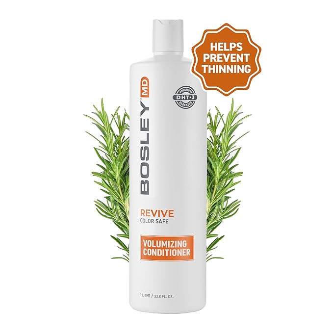 BosRevive Volumizing Conditioner for Thinning, Color/Chemically-Treated Hair – DHT Blocker, Sulfate-Free, Vegan, Biotin, Saw Palmetto & Rosemary – Thicker, Fuller Hair – 33.8 Fl Oz.