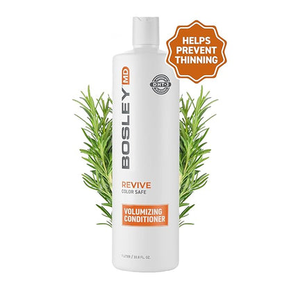 BosRevive Volumizing Conditioner for Thinning, Color/Chemically-Treated Hair – DHT Blocker, Sulfate-Free, Vegan, Biotin, Saw Palmetto & Rosemary – Thicker, Fuller Hair – 33.8 Fl Oz.