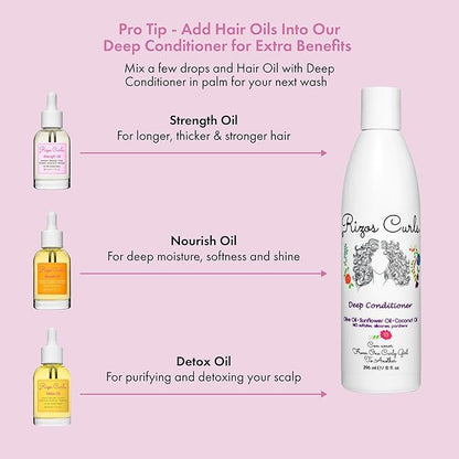 Rizos Curls Nourish Oil – Strength & Frizz Control - Improve Split Ends & Repair Dry Brittle Hair – Smooths & Hydrates All Hair Types Straight, Wavy, Curly 1a–4c – Non-Greasy, Sulfate & Paraben Free