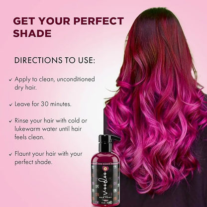 MOEHAIR Semi-Permanent Hair Color | Magenta Hair Dye 8 Oz | Voodoo Highest Love Hair Dye | Temporary Hair Color for Dark Hair | No Ammonia, Sulfate or Paraben | Vegan & Intermixable