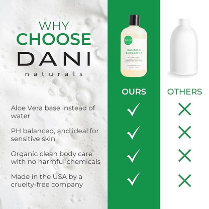 Naturals Moisturizing Body Wash - Refreshing Bamboo Bergamot Scent with Organic Aloe Vera & Natural Glycerin - Paraben & Sulfate-Free Shower Gel - For Men & Women - 12 oz - Vegan & Cruelty-Free