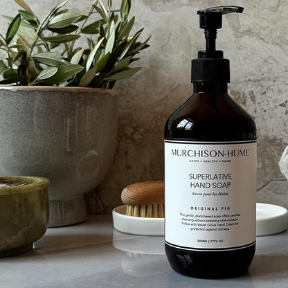 Murchison-Hume Luxury Vegan Hand Soap with Pump Dispenser, Moisturizing Hand Wash, SLS, Paraben & Cruelty-Free, 17oz (Original Fig)