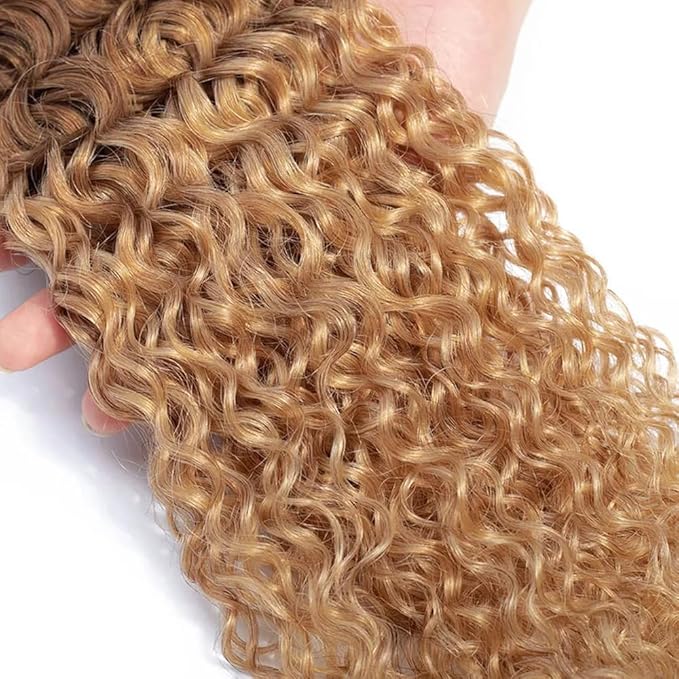 Ombre Human Hair Bundles T1b427 Kinky Curly Bundle Peruvian Virgin Soft And Silky Remy Hair 3 Bundles 24 26 28 Inch Double Weft Hair Weave Honey Blonde Color