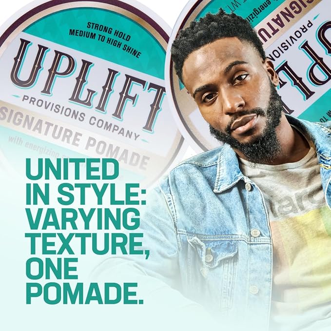 Uplift Provisions Company Signature Pomade for Bold Hair Styles That Last - Strong Hold, High Shine, Effortless Wash-Out, Unisex Appeal, 3 oz.