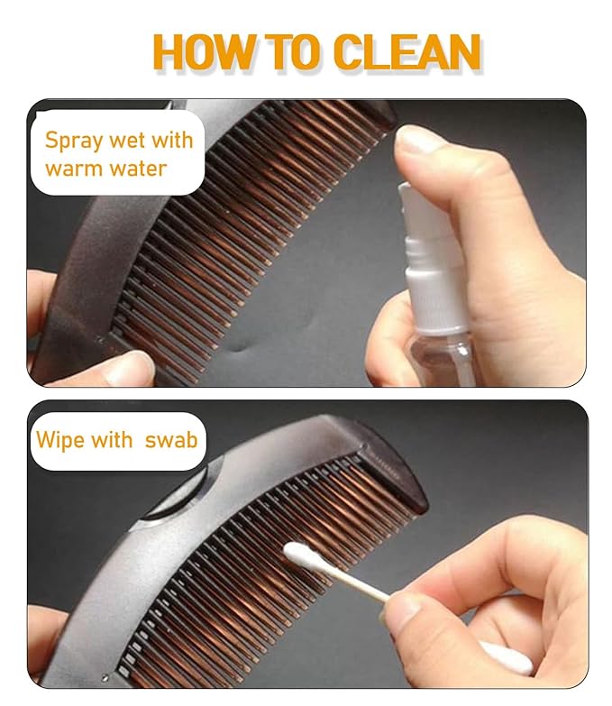 Dandruff Comb Fine Tooth Scalp Detox Comb Lice for Women, Men & Kids Stainless Steel Scalp Detoxing, Sweep & Massage Hair Brush Tool for Hair Care (1PC Brown)