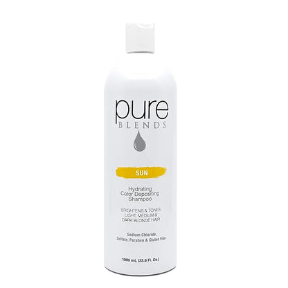 Hydrating Color Depositing Shampoo - 8.5 Oz - For Color Treated Blonde Hair - Sun, Brightens & Tones, Prolongs Color Vibrancy, Gluten and Paraben Free, Sulfate and Sodium Chloride Free