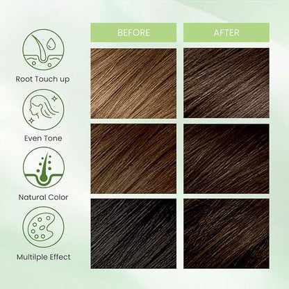 Brown Hair Dye Shampoo 3 in 1, Instant Natural Hair Color Shampoo 100% Gray Hair Coverage Champu Para Canas Mujer Dark Coffee, Lasting 3-4 Weeks & Easy to Use & All Hair Types & Root Touch Up, 500ml