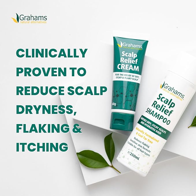 Scalp Relief Cream by Grahams Natural - Relief for Dry, Itchy, Flaky Scalps & Dandruff - Scalp Moisturizer with Manuka Honey, Calendula, Jojoba Seed Oil (2.11oz)