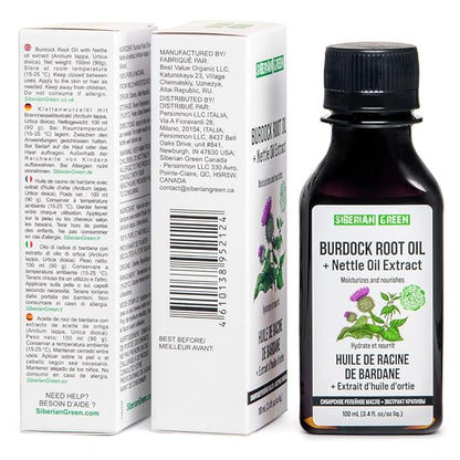 Burdock Oil with Nettle Oil Extract 100ml Natural Hair Loss Burdock Root Care Anti-Dandruff Scalp Stimulates Growth