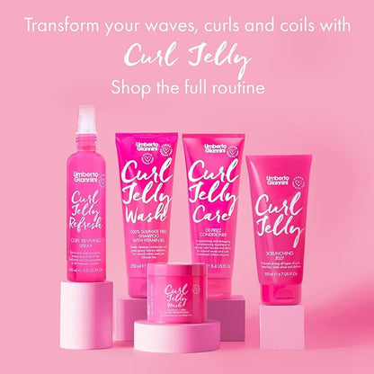Umberto Giannini Curl Jelly Scrunching Jelly Bundle, Vegan & Cruelty Free Frizz Solution Gel for Curly or Wavy Hair, 200 ml (2 Pack)