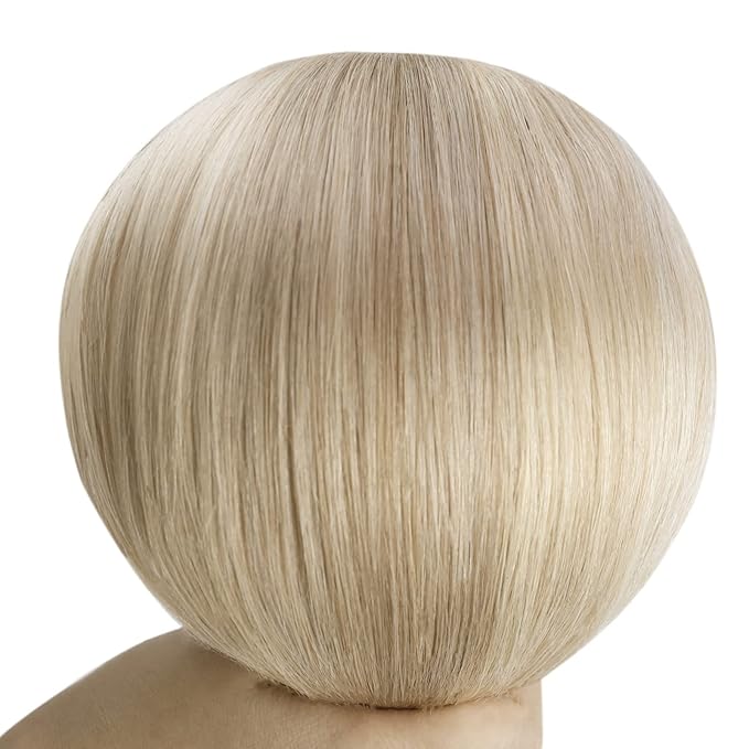 YoungSee 150G Clip in Hair Extensions Blonde Highlight Clip in Extensions Warm Ash Blonde Highlights Bleach Blonde Clip on Hair Extensions Human Hair Add Length and Volume 24Inch