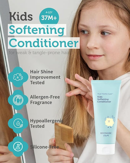 Kids' Korean Silicone-Free Low pH Fresh Shampoo & Conditioner for Sensitive Scalp - Deep Cleansing for Oily Scalps & Softening for Weak, Frizzy Hair - Allergen-Free Scent, 10.1 fl.oz & 6.76 oz