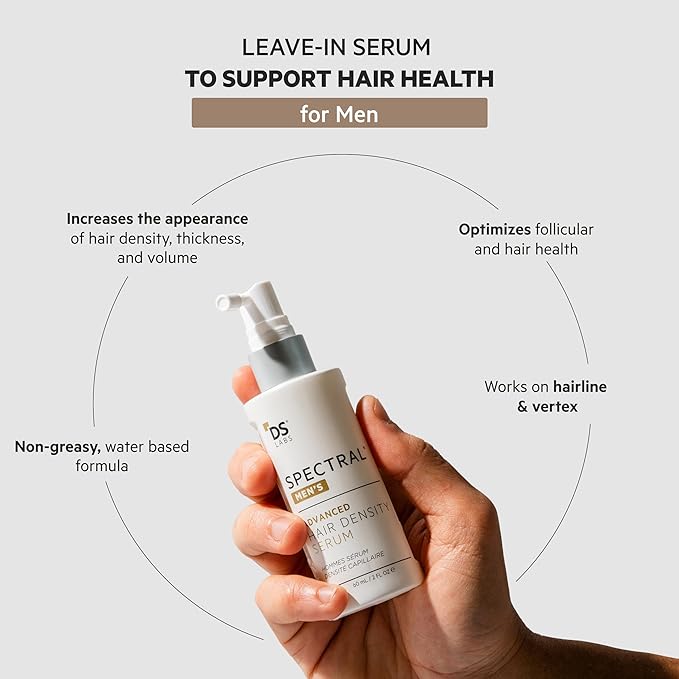 DS Labs Revita Shampoo and Spectral Men's Kit – High-Performance Hair Density Shampoo & Serum Bundle, Volumizing & Thickening, Fuller, Healthier-Looking Hair, Sulfate & Silicone Free, For Men