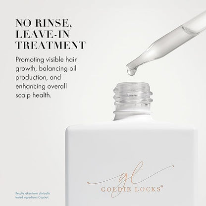 Goldie Locks Scalp Serum, Stimulates Hair Growth, Thickens Strands with Capixyl, Ginseng & Probiotic, Strengthens, Restores, Nourishes All Hair Types, Extensions & Scalp Health, Hydrating, 1.86 Fl Oz