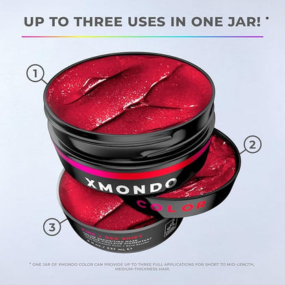 XMONDO Color Pink + Red Shade Shift Color Depositing Mask & Semi-Permanent Hair Dye | Infused with Bond Boosters & Hyaluronic Acid to Nourish, Revitalize & Repair, Vegan Formula, 8 Fl Oz 1-Pack