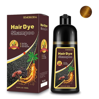 Blonde Brown Hair Dye Shampoo 3-in-1, Instant Natural Hair Color Shampoo Champu Para Canas Mujer, Lasting 3-4 Weeks & Easy to Use & All Hair Types & Root Touch Up, 500ml