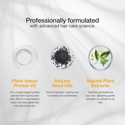 GK HAIR Balancing Shampoo Repairs Dry Damage For Oily Flaky Itchy Scalp Thinning Removes Impurities Deep Cleansing Natural Moisture Keratin Treatment Sulfate Parabem Free All Hair Types - 33.8 Ounce