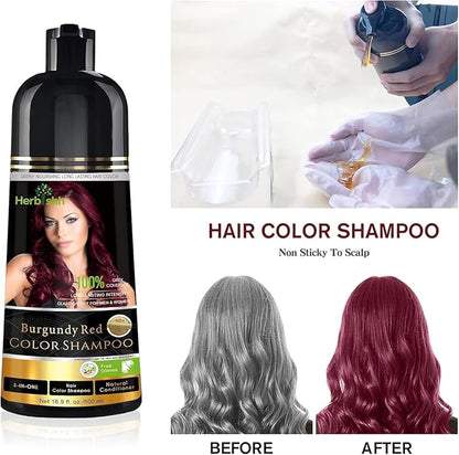 Burgundy 3 in 1 Hair Dye Shampoo Keratin & Argan Oil Hair Mask for Dry Damaged Hair 150 ML