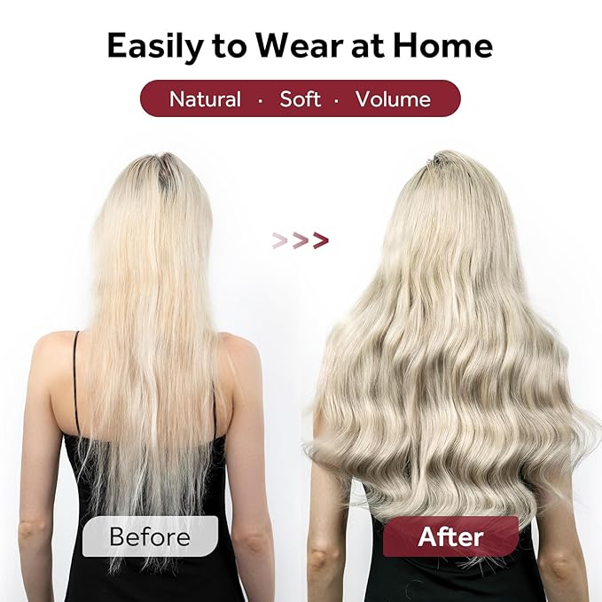 Clip in Hair Extensions Real Human Hair, Remy Hair Extensions Clip In Human Hair Thick and Silky, Ash Blonde Highlighted Platinum Blonde #P17A/60A 22Inch 120G 7PCS