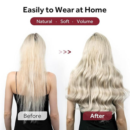 Clip in Hair Extensions Real Human Hair, Remy Hair Extensions Clip In Human Hair Thick and Silky, Ash Blonde Highlighted Platinum Blonde #P17A/60A 22Inch 120G 7PCS