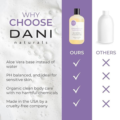 Naturals Moisturizing Body Wash - Calming Lemongrass Lavender Scent with Organic Aloe Vera & Natural Glycerin - Paraben, Sulfate, & Phthalate-Free Shower Gel - 12 oz Bottle, Vegan & Cruelty-Free