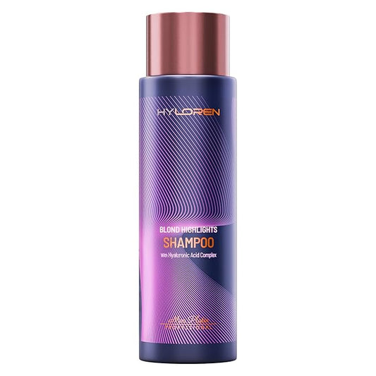 Mon Platin Professional HYLOREN Blond Hair Shampoo with Hyaluronic Acid for Blond & Highlighted Hair, Shampoo for Blond Hair, SLS/SLES Free, Moisturizing Shampoo, Purple Shampoo, 500ml