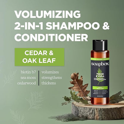 Soapbox Men's Shampoo and Conditioner Variety Duo, One Thick and Full & One Scalp Care, 2 in 1 For Men, Mens Shampoo & Conditioner, 16oz